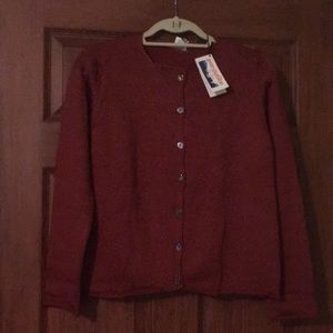 Cardigan and turtle neck sleeveless top